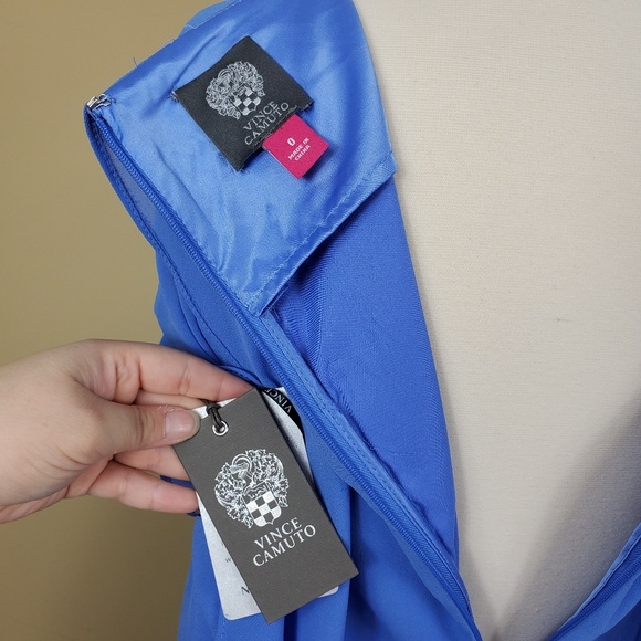 Vince Camuto Blue Cape Overlay Dress - Picture 8 of 8